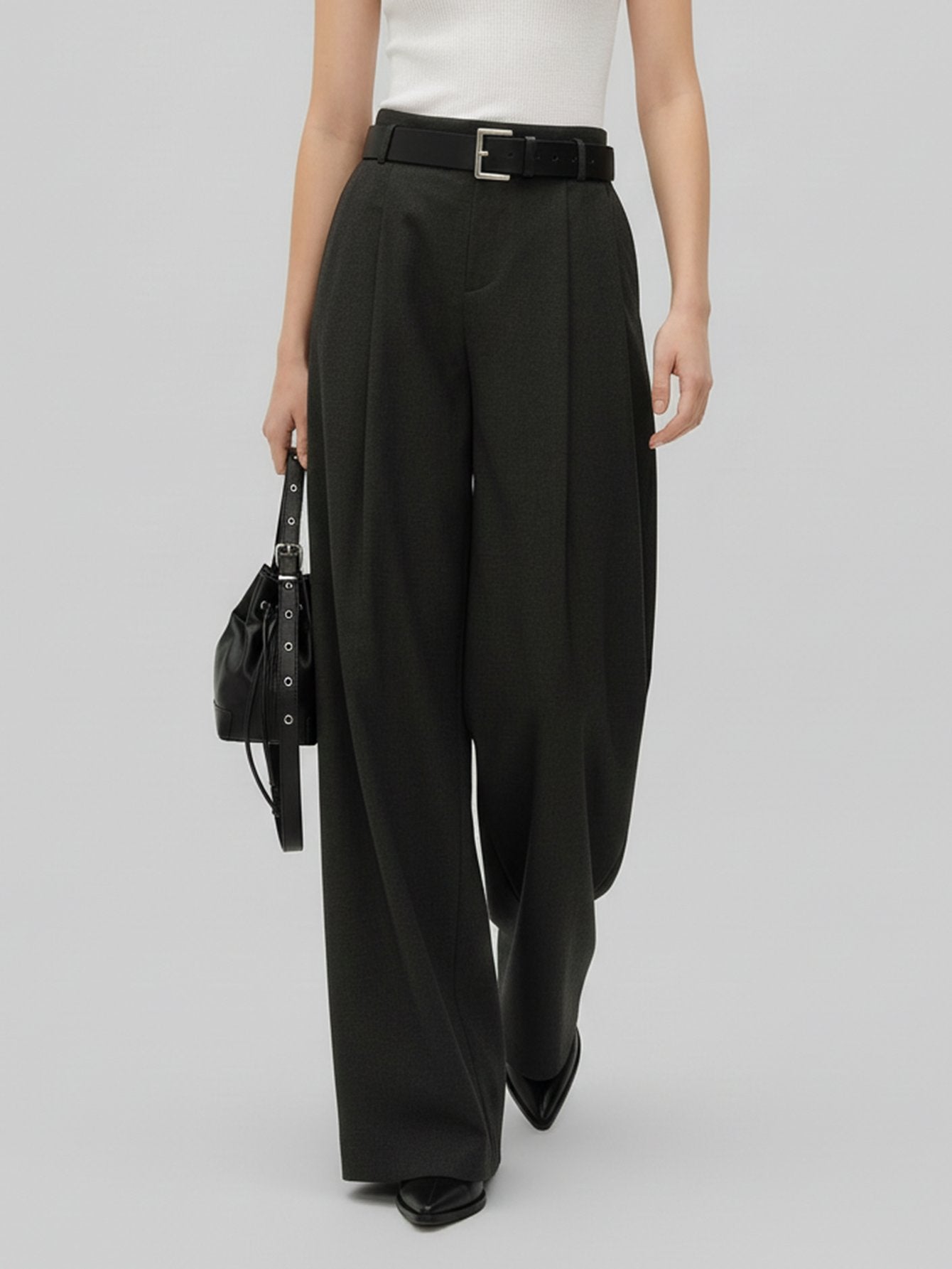 Front Pleated Relaxed Pants