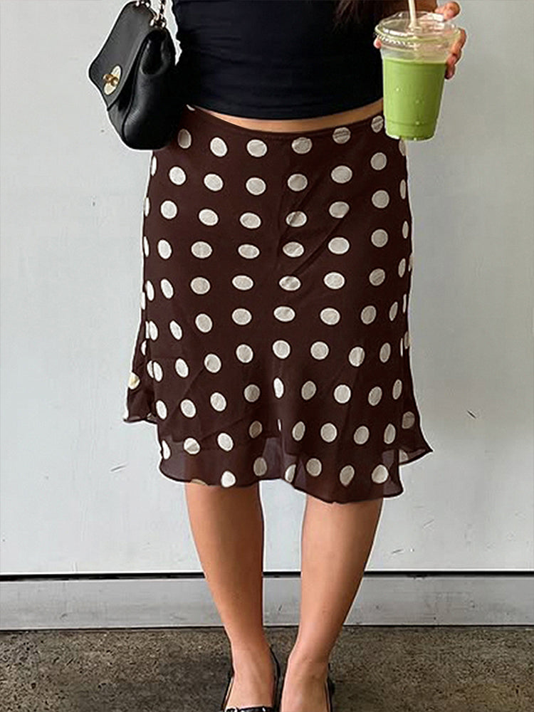Vintage Polka Dot Midi Skirt