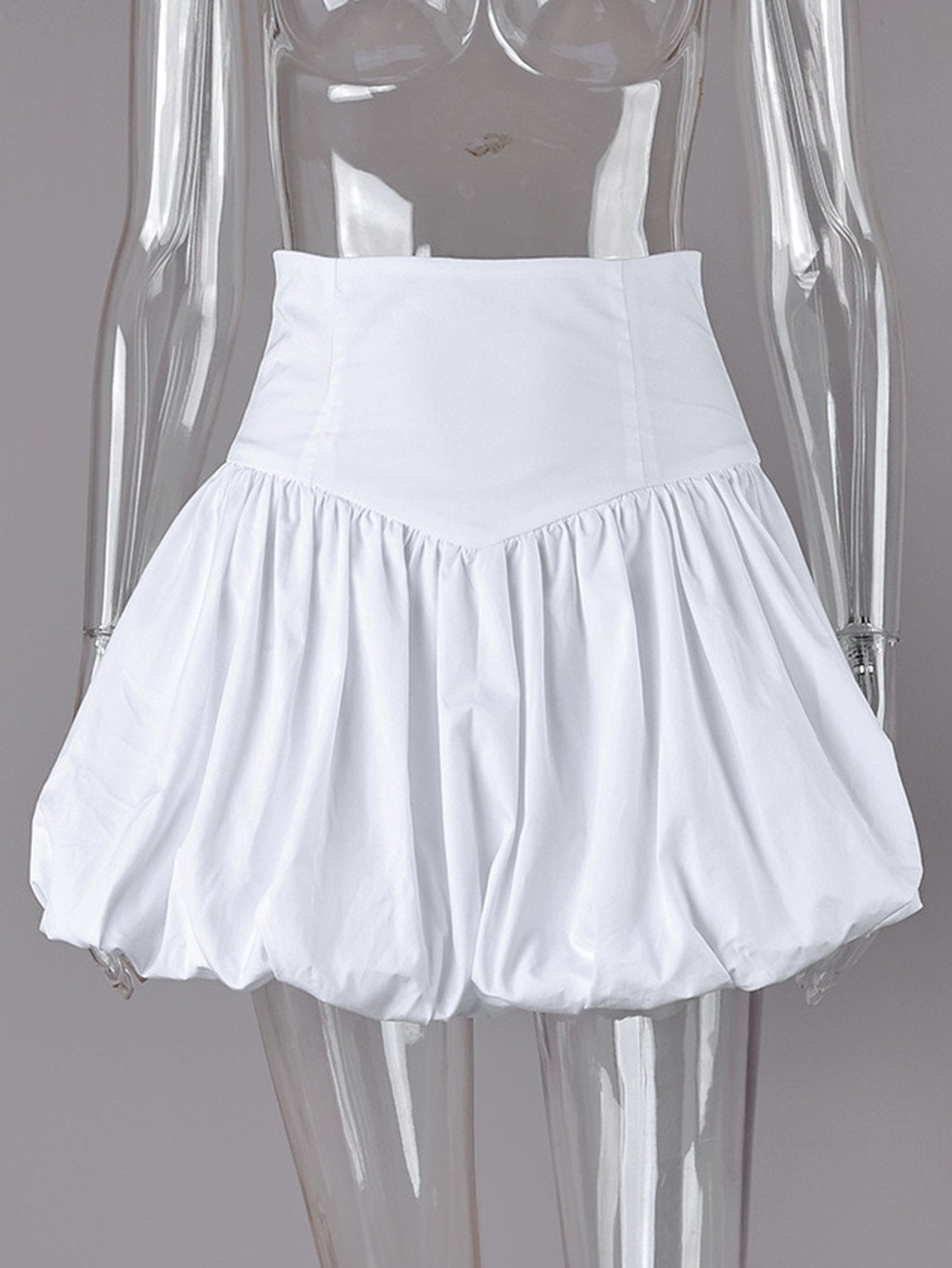 High Waisted Voluminous Bubble Mini Skirt