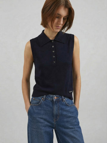 Lapel Collar Wool Knit Vest