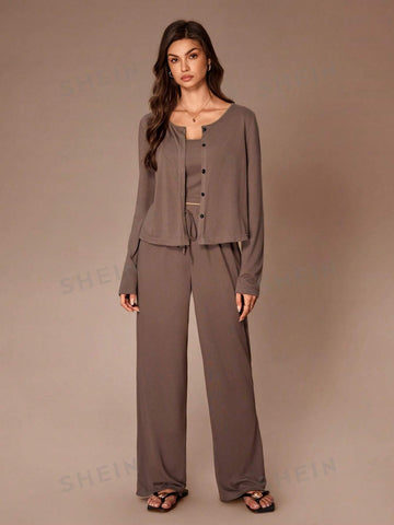 Cozy Button Up Lounge Set