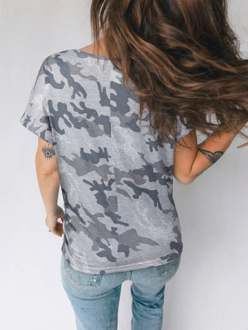 Loose Fit Camo Print T-Shirt