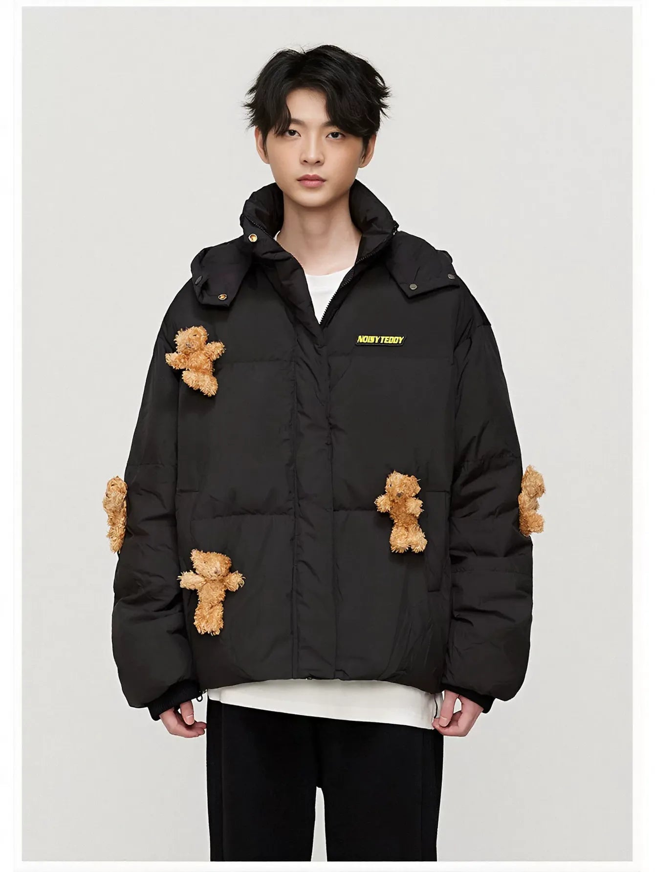 Playful Teddy Bear Puffer Jacket