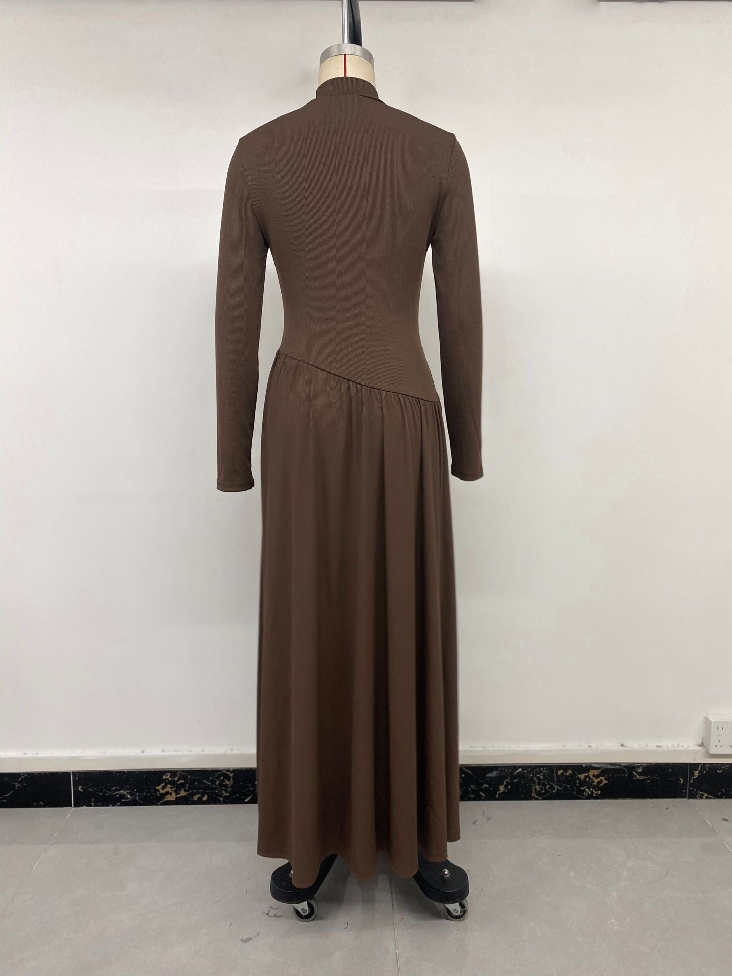 Elegant Mock Neck Maxi Dress