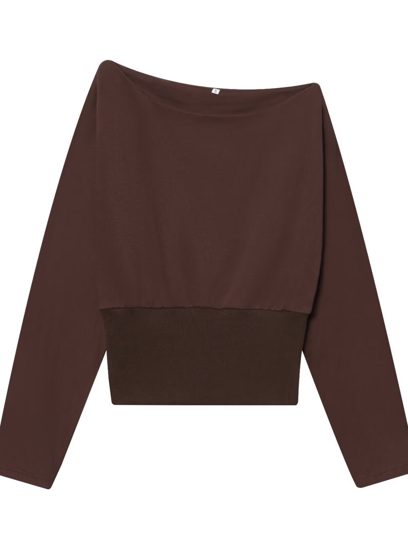 Off Shoulder Cropped Fitted Sweatshirt