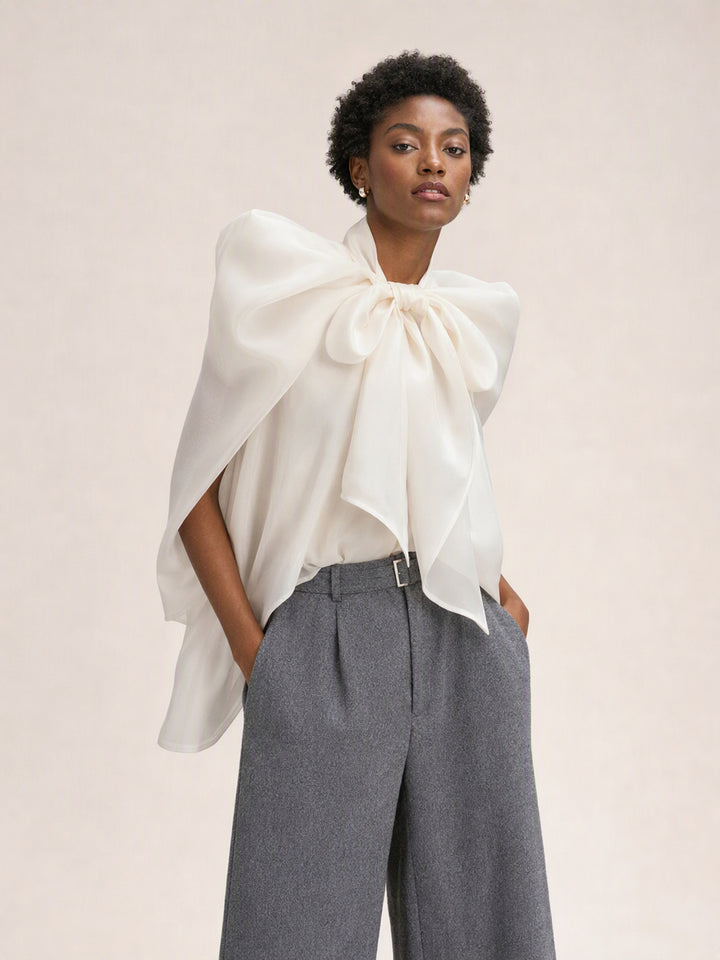 Elegant Bow Tie Chiffon Blouse