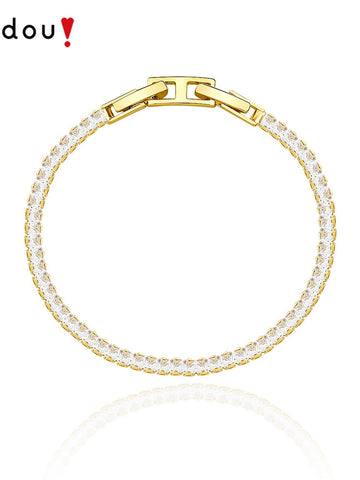 Dainty Gold Cubic Zirconia Tennis Bracelet