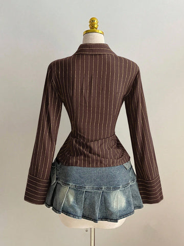 Slim Fit Striped Button Down Shirt