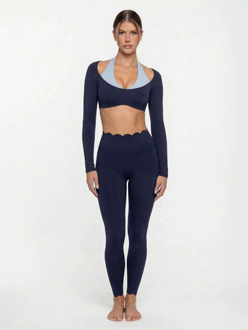 Seamless Cropped Long Sleeve Athletic Top