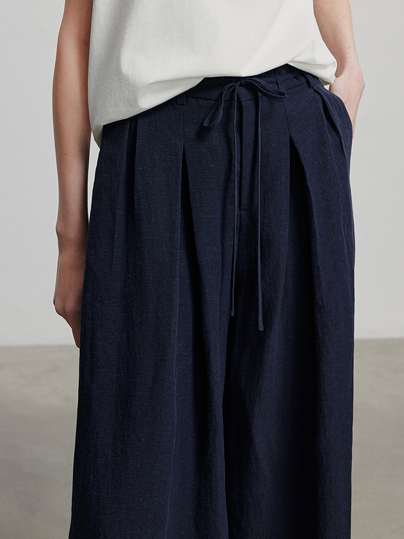 High Waisted Pleated Wide Leg Pants