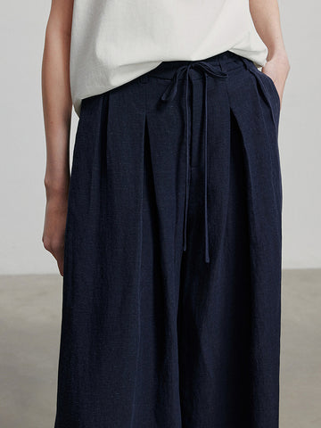 High Waisted Pleated Wide Leg Pants