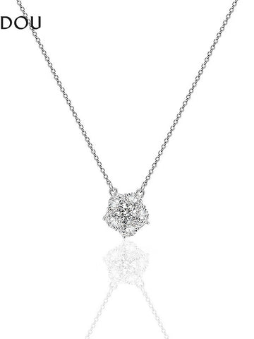 Dainty Sparkling Flower Pendant Necklace