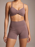 Seamless High Waisted Workout Short Set