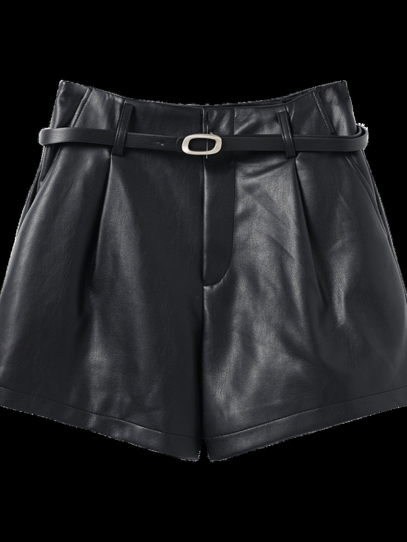 High Waisted Faux Leather Shorts