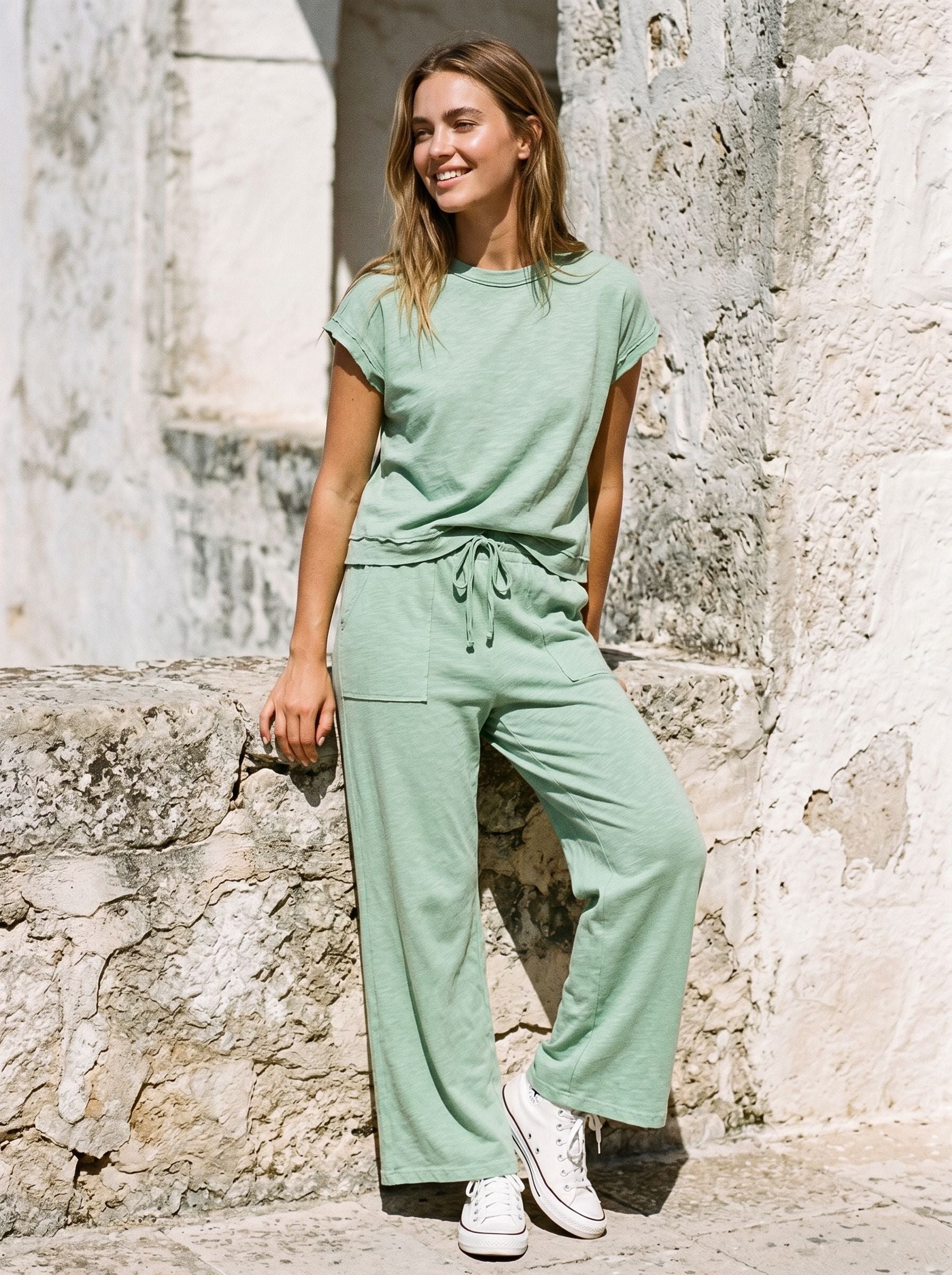 Casual Soft Cotton Lounge Pants Set