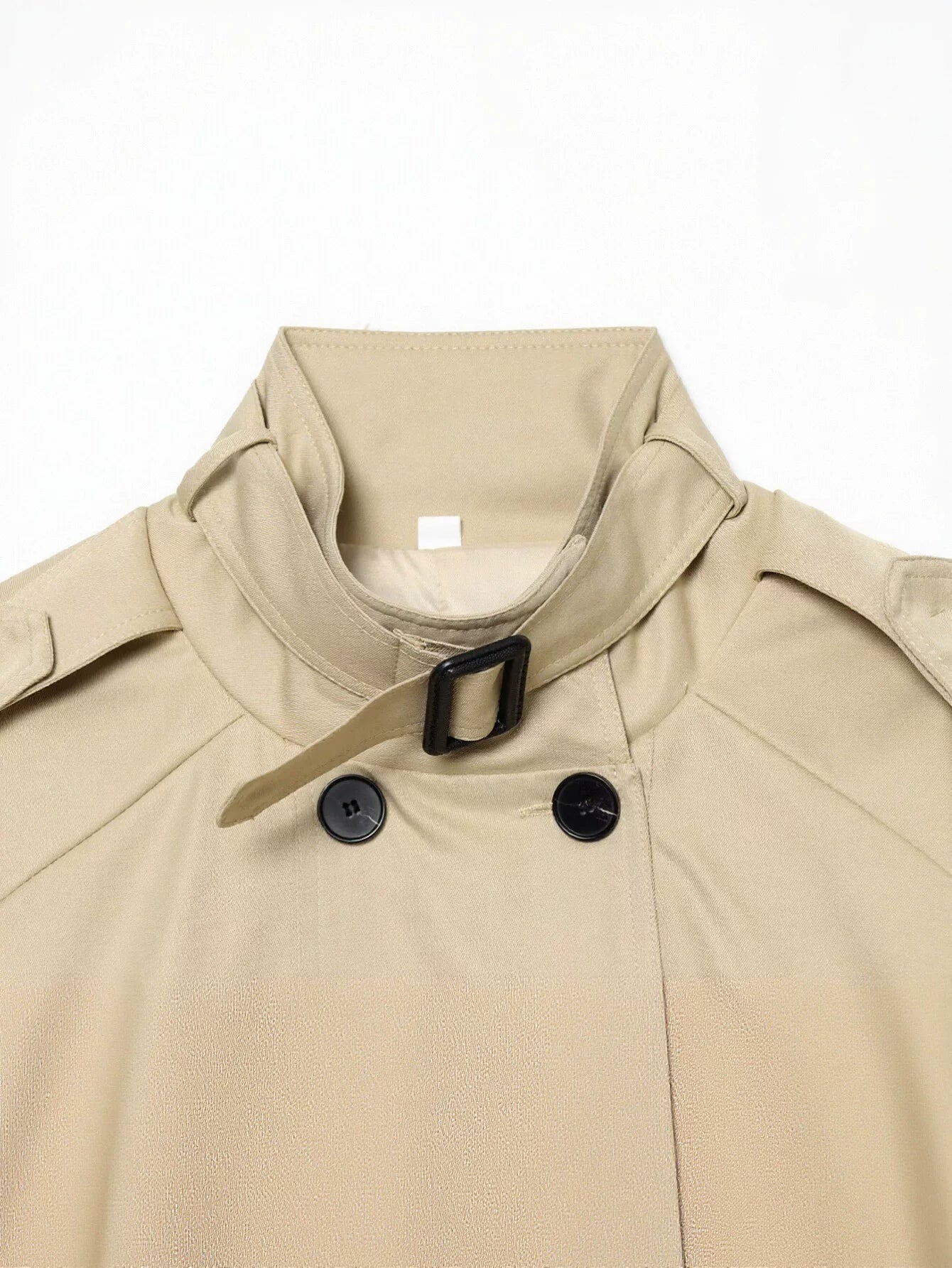 Cropped Double Breasted Trench Coat