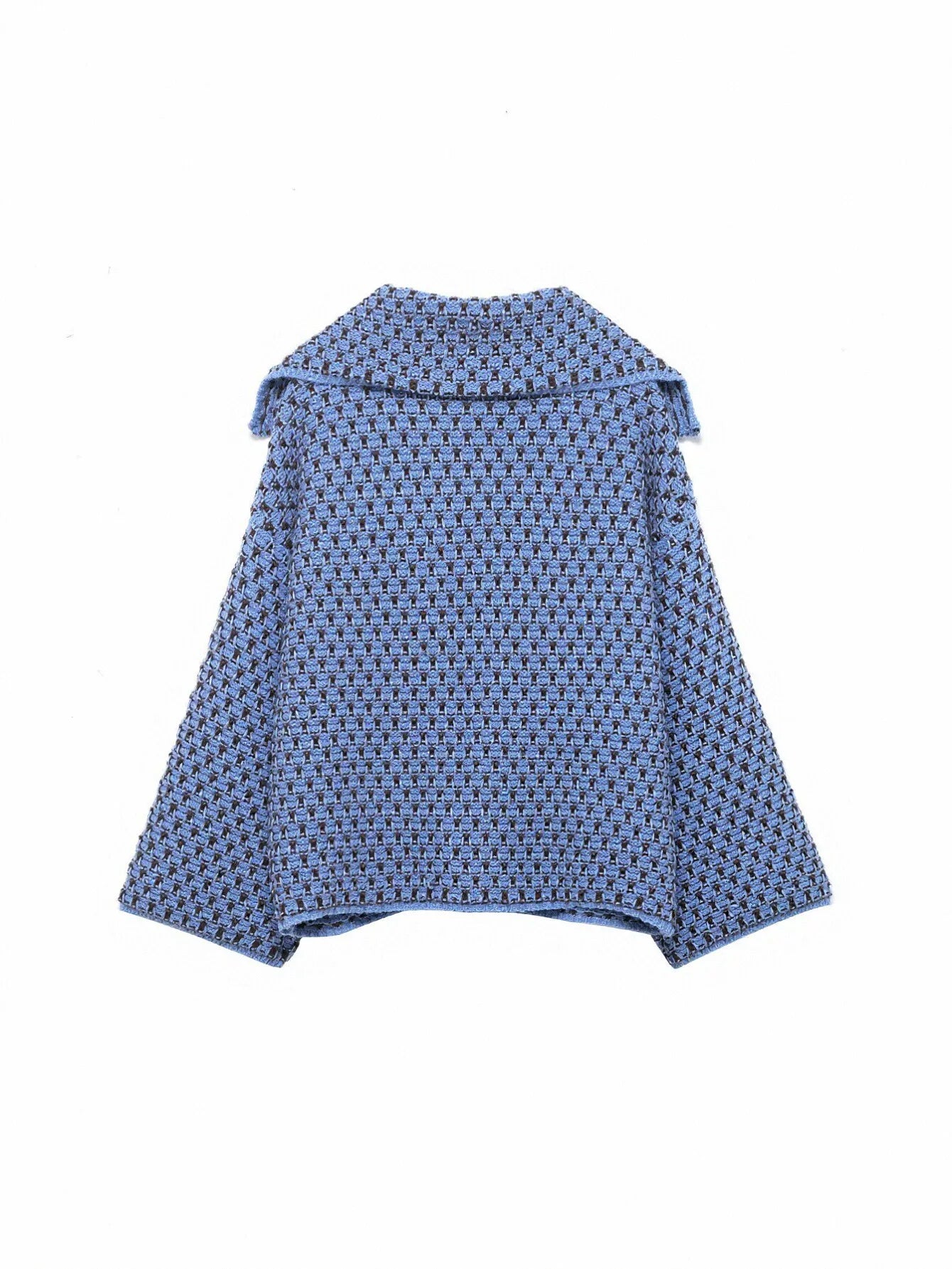 Textured Oversized Collar Button Up Jacket