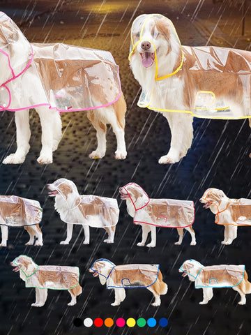 Clear Waterproof Hooded Dog Raincoat