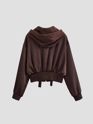 Cropped Zip Up Hoodie