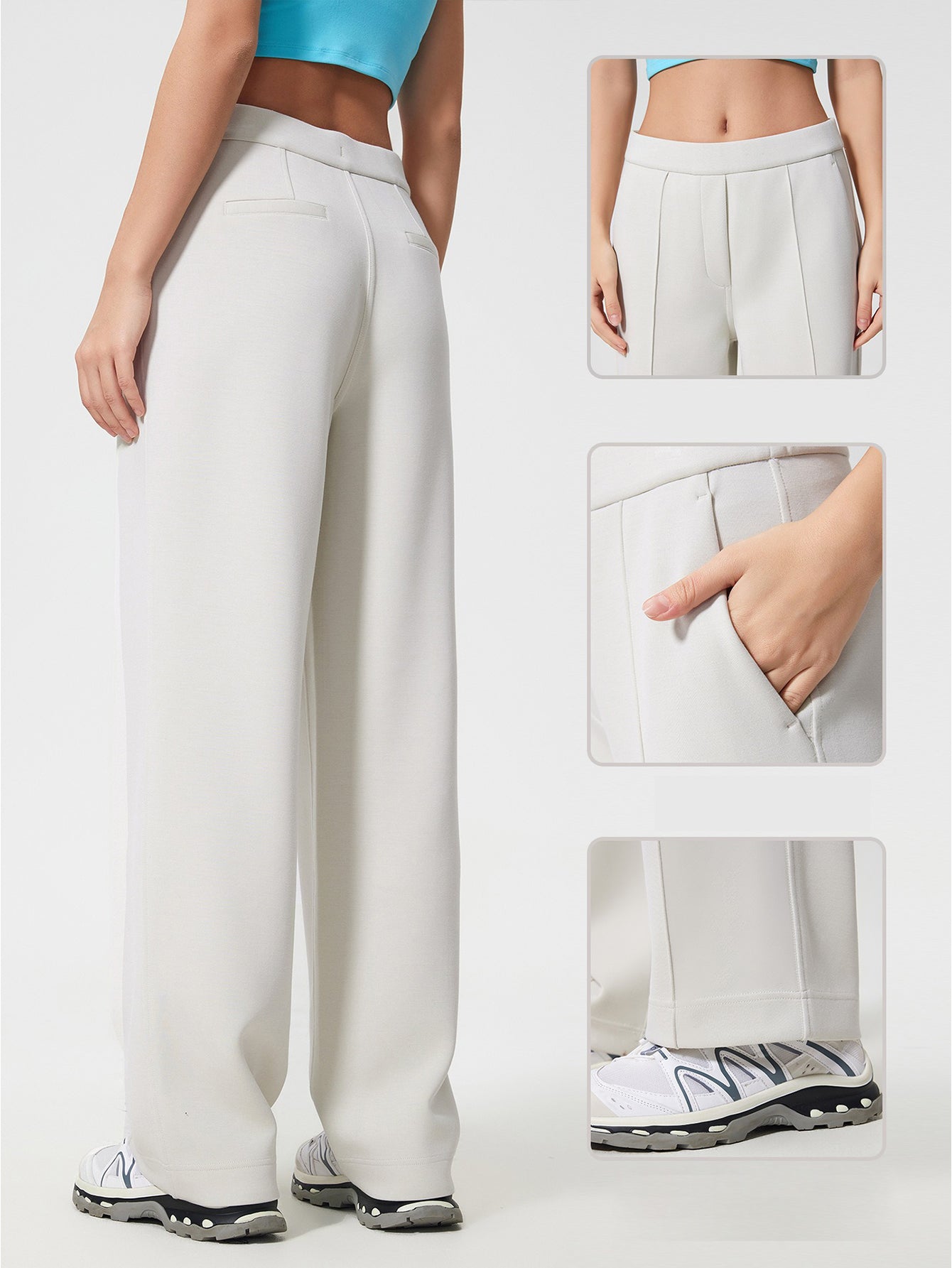 Cooling Fabric Straight Leg Active Pants-Multicolor