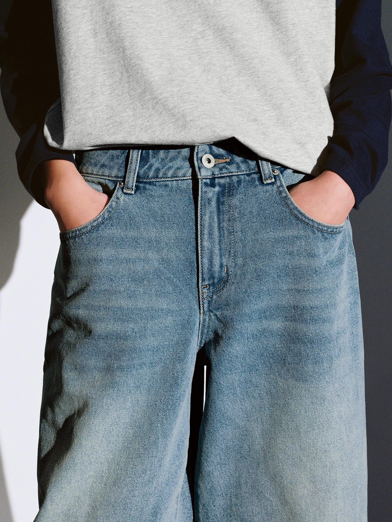 Washed Denim Shorts