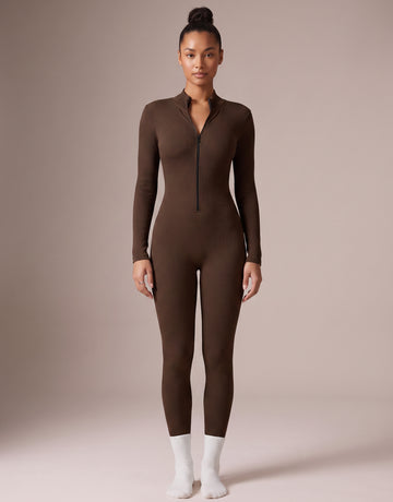 Half-Zip Seamless Activewear Jumpsuit