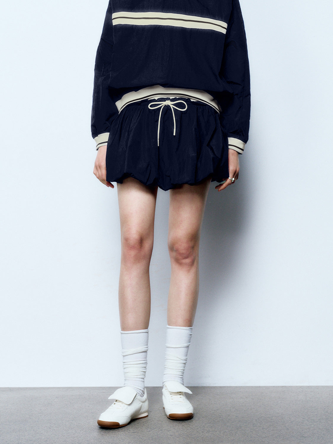 Urban Revivo Oversized A-Line Skirts-Navy Blue