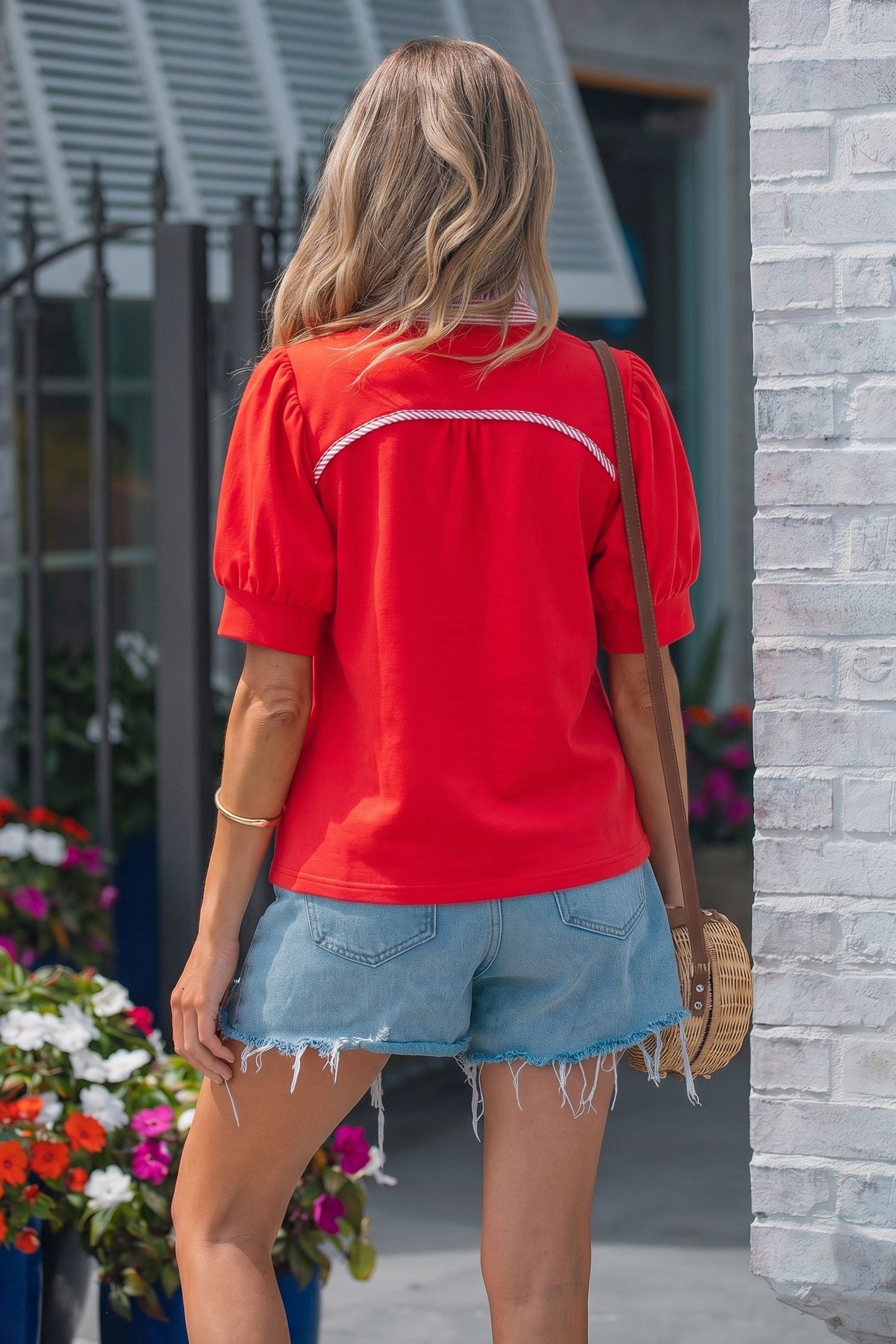 Puff Sleeve Polo T-Shirt