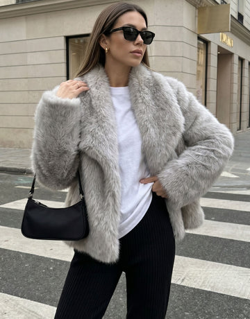 Luxurious Plush Faux Fur Coat