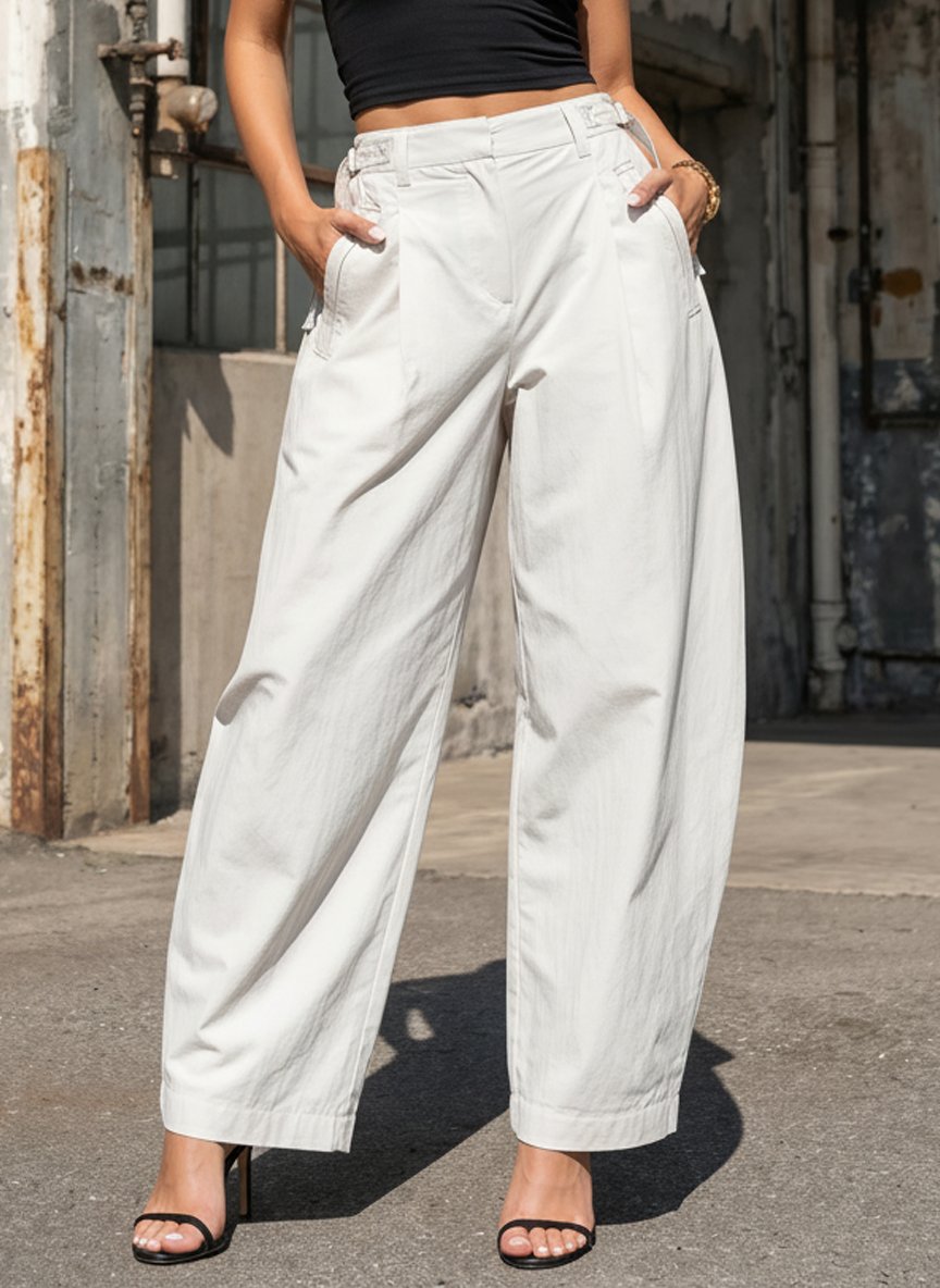 Adjustable Waisted Wide Leg Pants