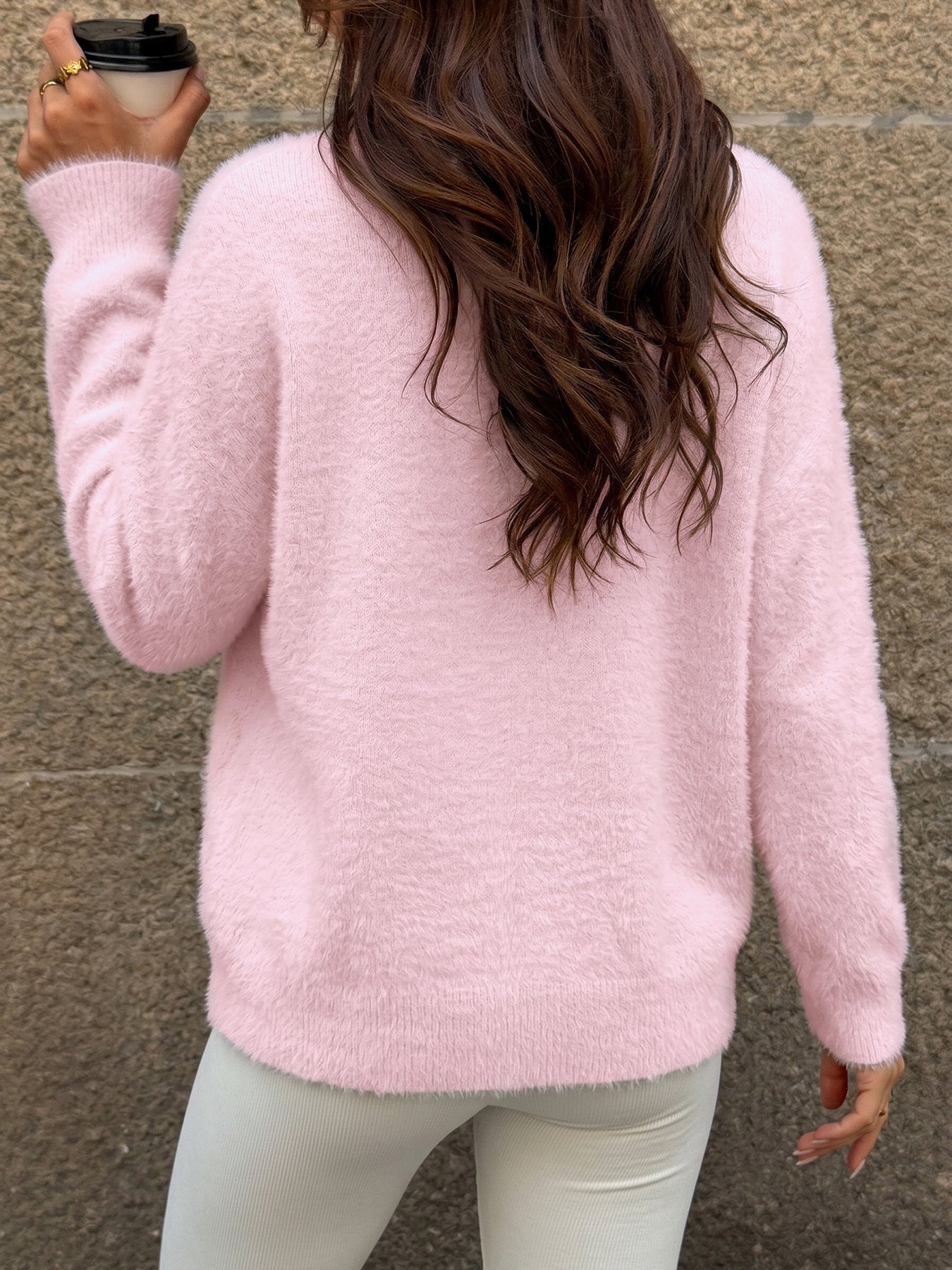 Cozy Fuzzy Off Shoulder Pullover Sweater