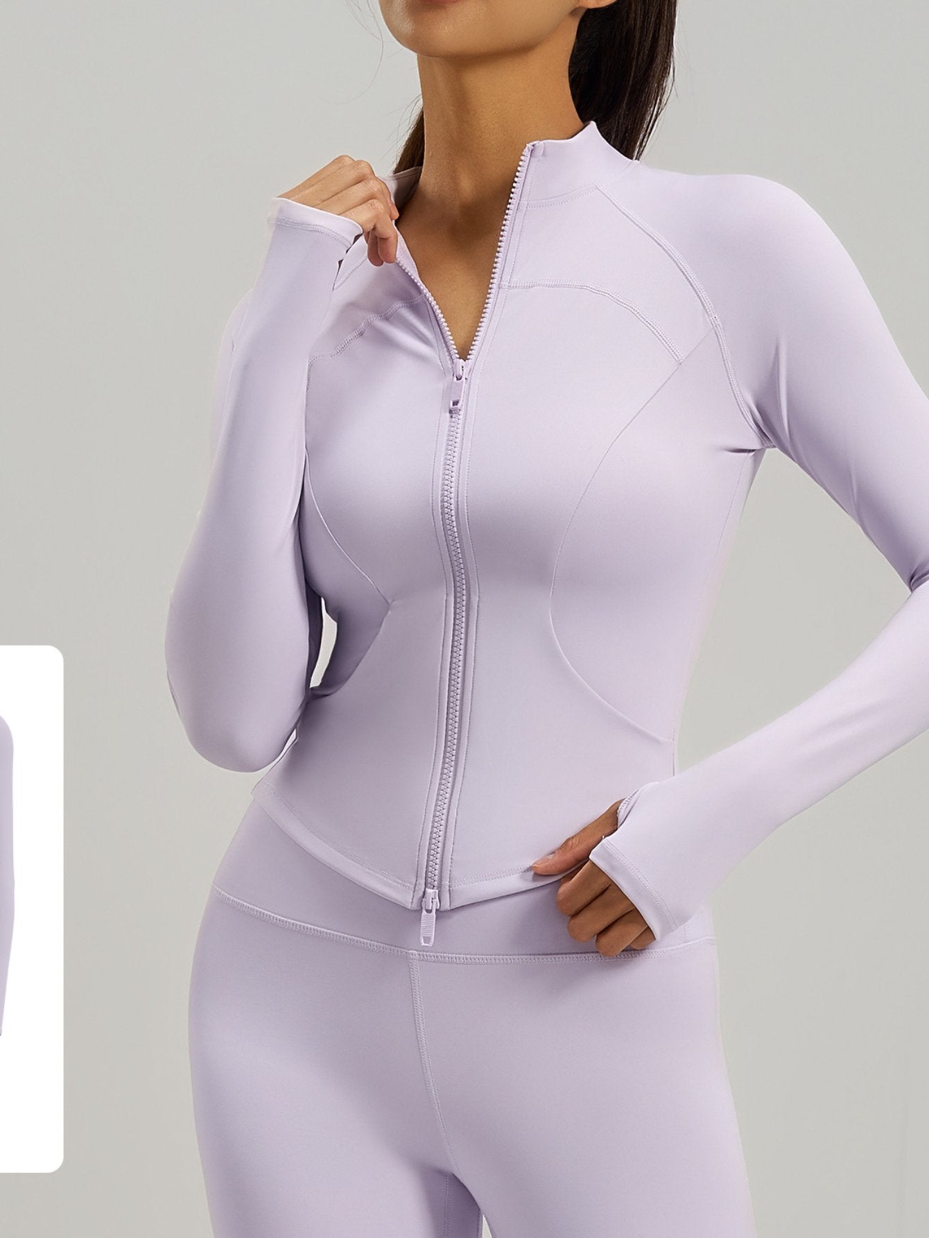Slim Fit Thumbhole Athletic Jacket