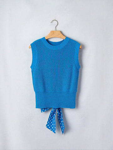 Open Back Tie Bow Knit Tank
