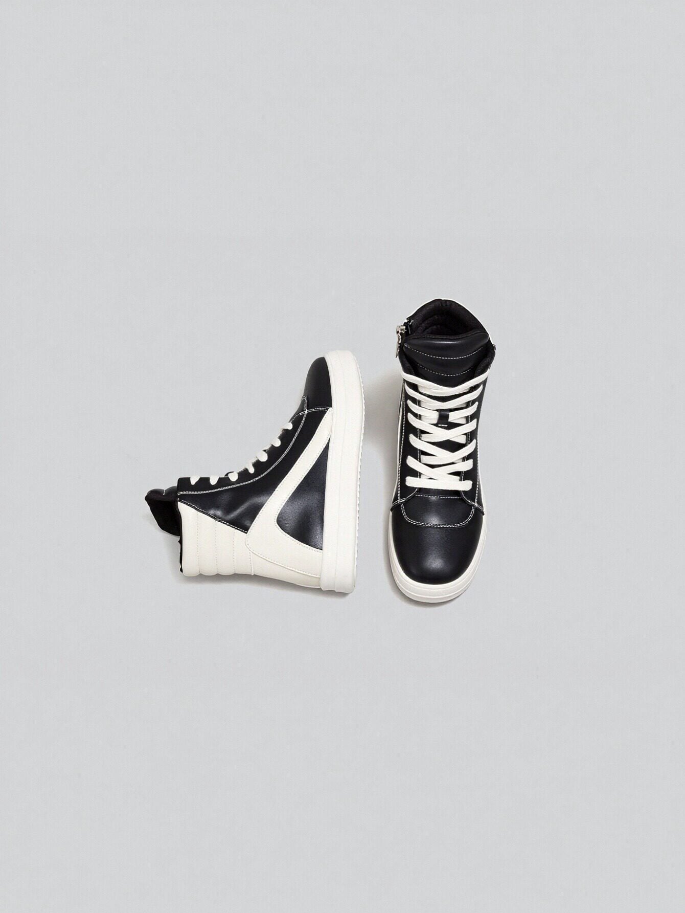 High Top Side Zipper Modern Sneakers