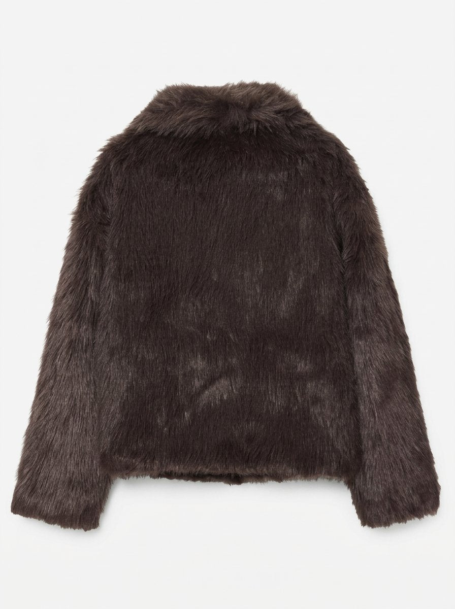 Luxurious Cropped Faux Fur Coat