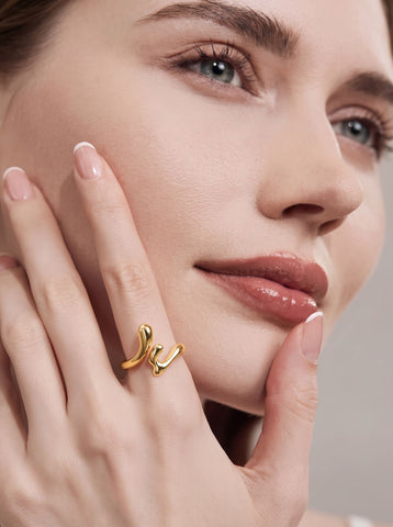 Minimalist Gold Liquid Metal Ring