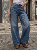 High Waisted Curved Seam Jeans