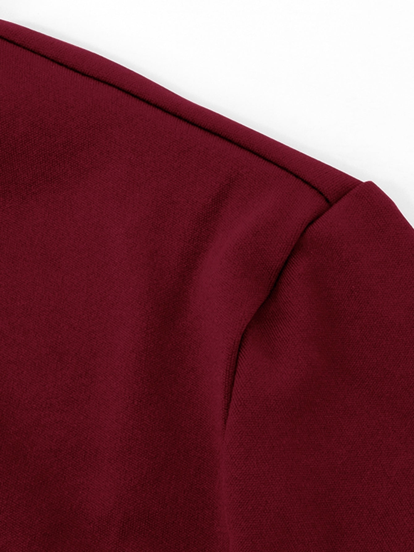 Mock Neck Flare-Sleeve Chic Mini Dress-Burgundy