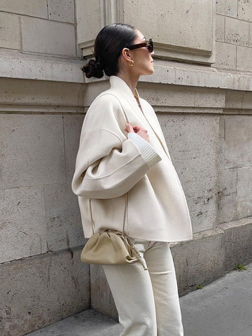 Minimalist Chic Cropped Wool Coat