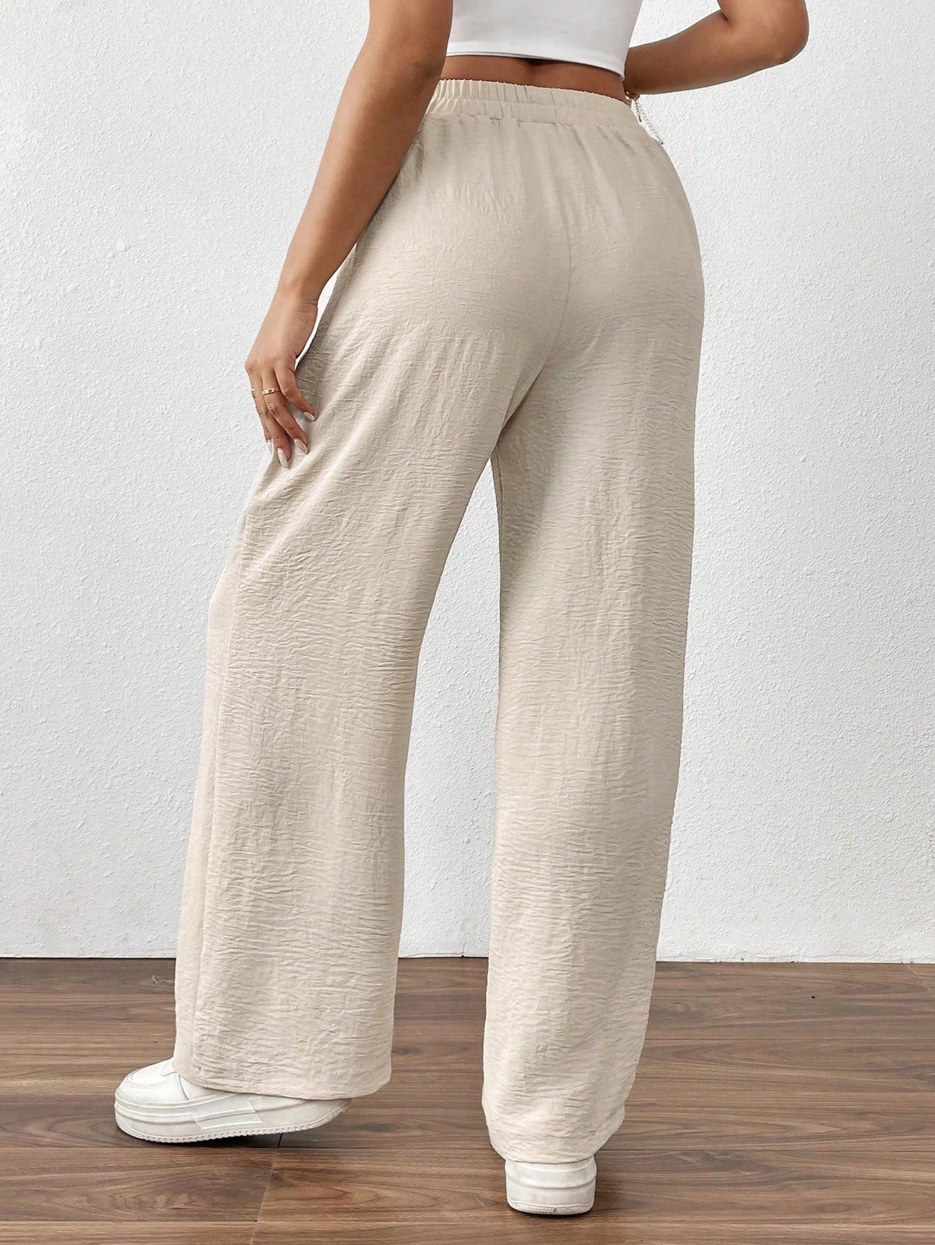 Wide-Leg Drawstring Lounge Pants-Multicolor