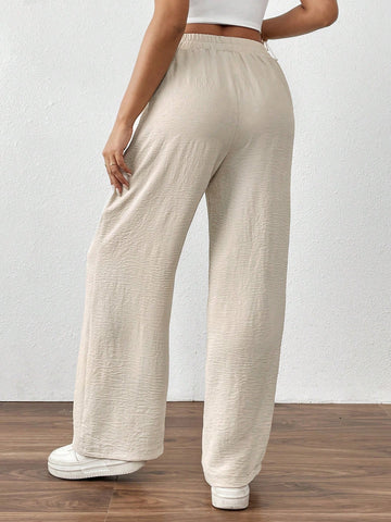 Wide-Leg Drawstring Lounge Pants-Multicolor