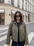 Oversized Suede Bubble Hem Jacket
