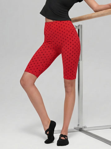 High Waisted Polka Dot Yoga Shorts