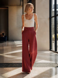 High Waisted Belted Wide Leg Pants