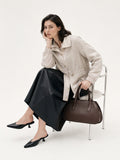 Shimmer Drawstring Waist Utility Jacket