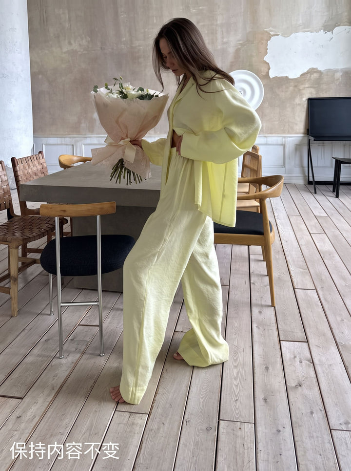 Oversized Satin Lounge Pajama Set