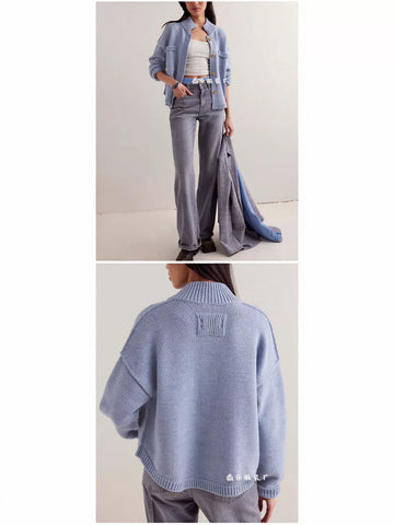 Oversized Chunky Knit Button Up Cardigan