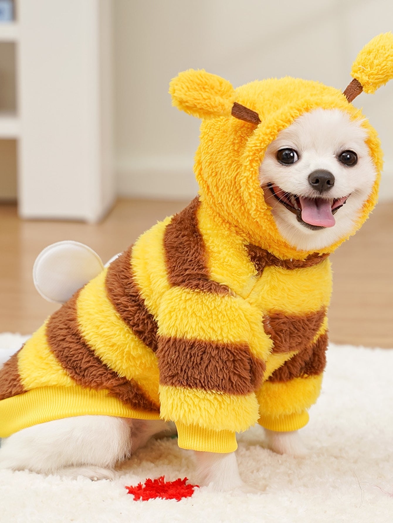 Cozy Fuzzy Bumblebee Dog Hoodie