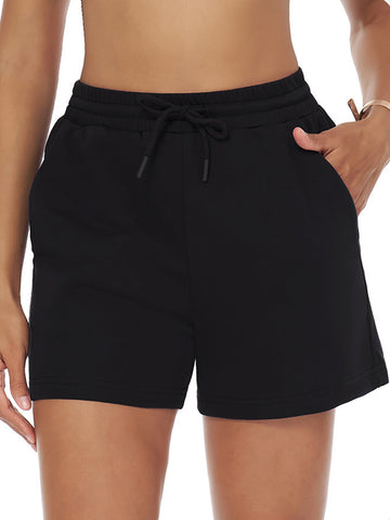 High Waisted Side Pockets Athletic Shorts