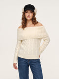 Cozy Off Shoulder Cable Knit Sweater